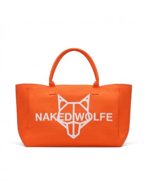 Naked Wolfe Canvas Tote Bag Orange | ULTQ8647