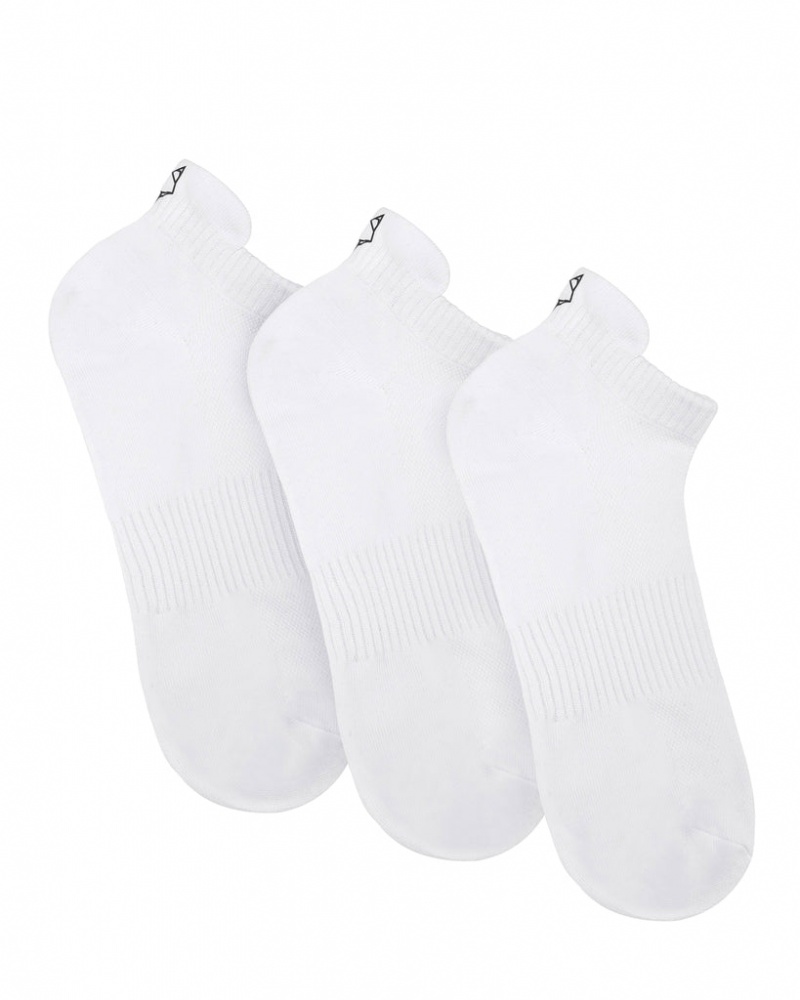 Naked Wolfe 3 Pack Mens Egyptian Baumwoll Ankle Socks Weiß | NSJI9250