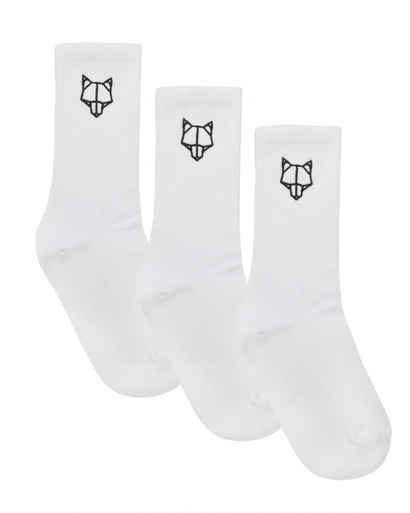 Naked Wolfe 3 Pack Mens Egyptian Baumwoll Socks Weiß | WZJT5570