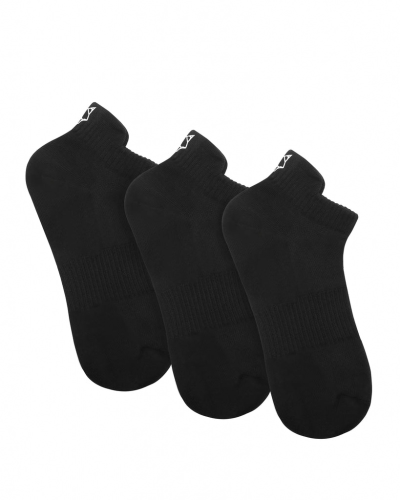 Naked Wolfe 3 Pack Womens Egyptian Baumwoll Ankle Socks Schwarz | IQCZ3226