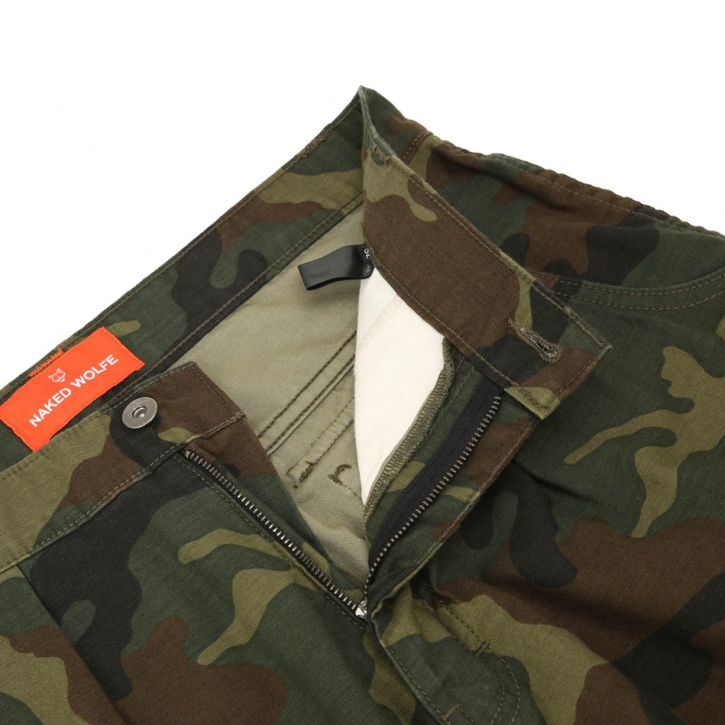 Naked Wolfe Baggy Pocket Cargo Pants Camouflage | RBBU2344