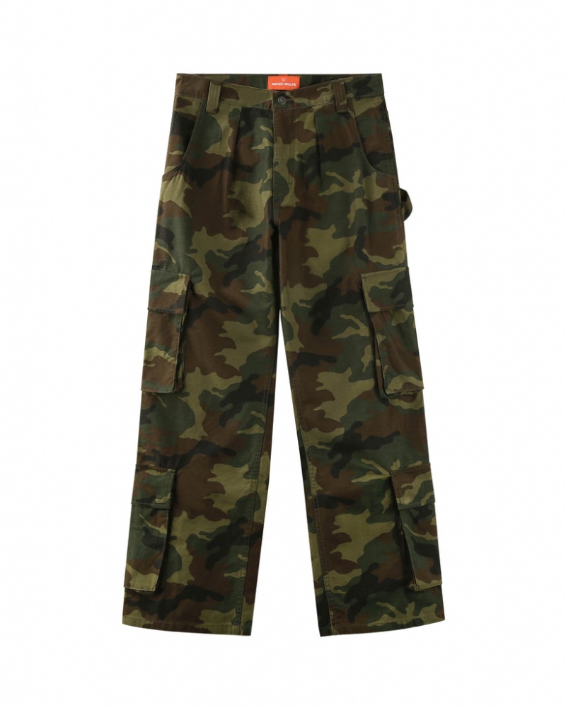 Naked Wolfe Baggy Pocket Cargo Pants Camouflage | RBBU2344