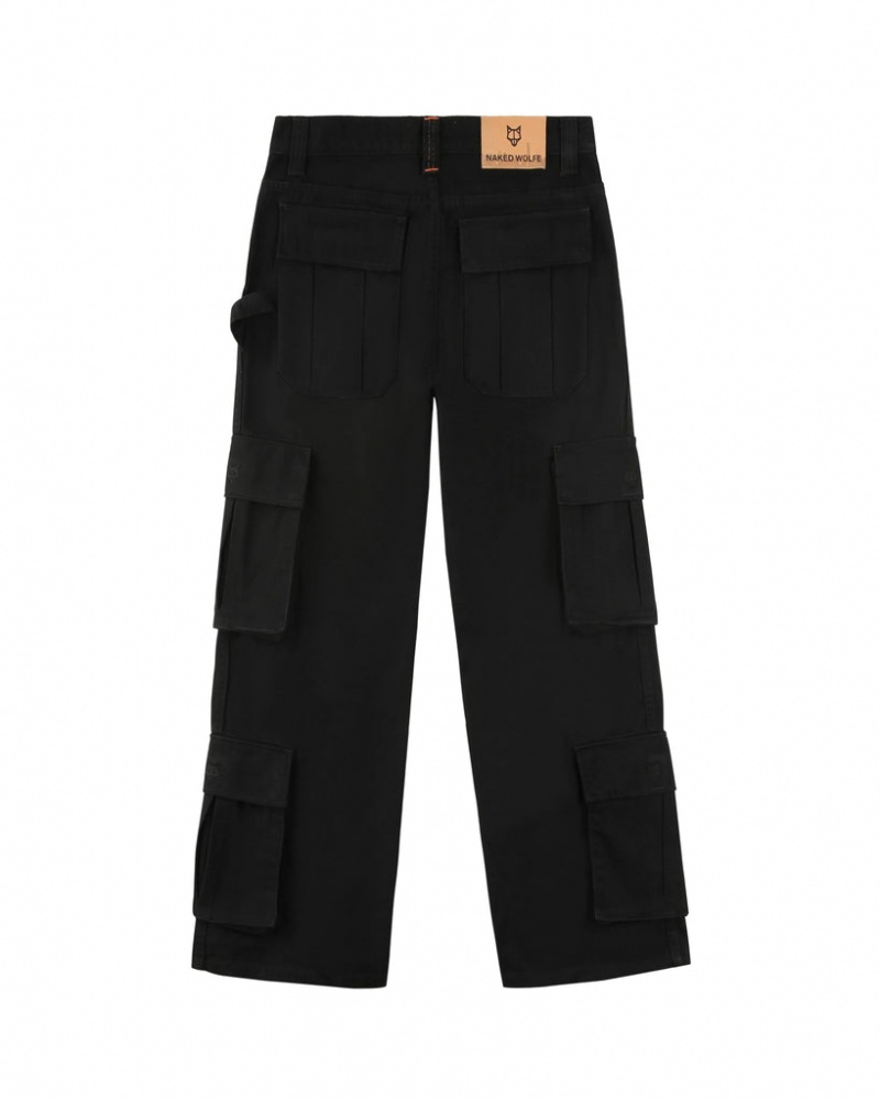 Naked Wolfe Baggy Pocket Cargo Pants Schwarz | UCSU3751