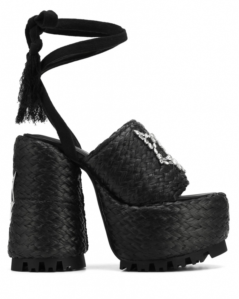 Naked Wolfe Beach Raffia Schwarz | JVBK1072