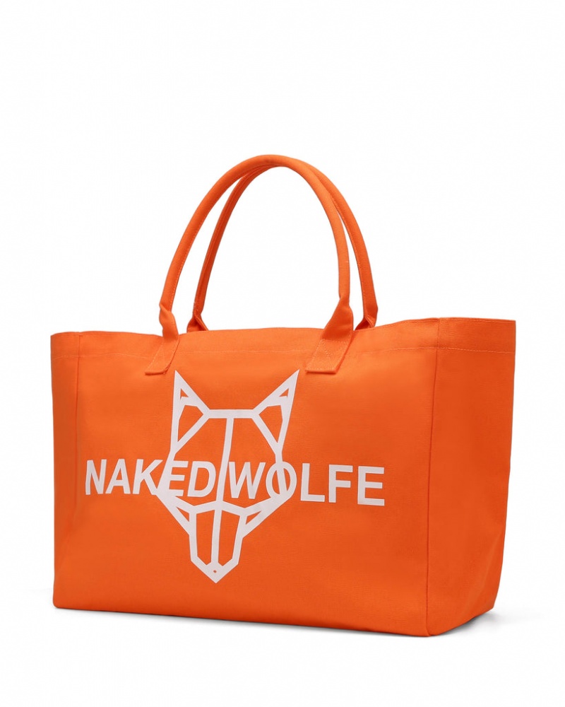 Naked Wolfe Canvas Tote Bag Orange | ULTQ8647