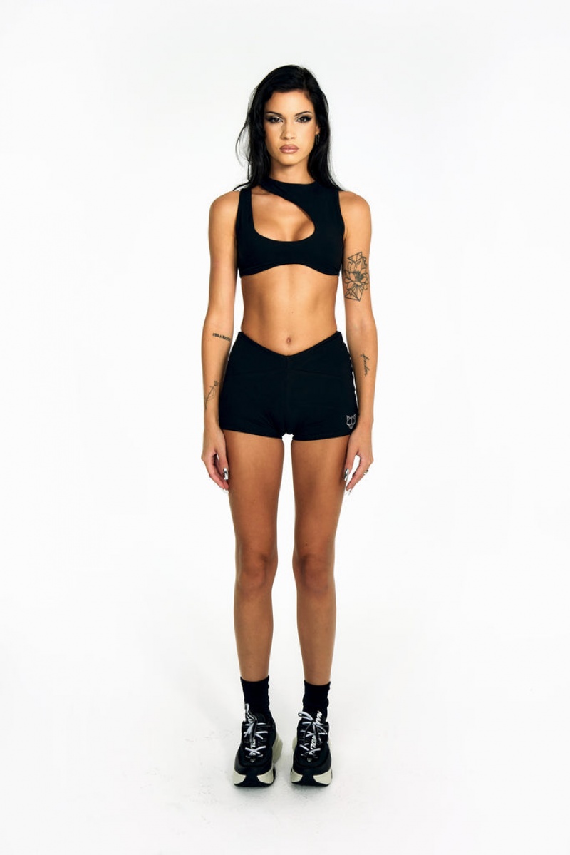 Naked Wolfe Cut Out Crop Schwarz | QTXP3888