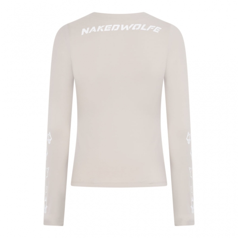 Naked Wolfe Esme Long Sleeve Gym Top Weiß | PNKO1050