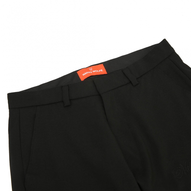 Naked Wolfe Flared Trousers Wolle Schwarz | SOZL5150