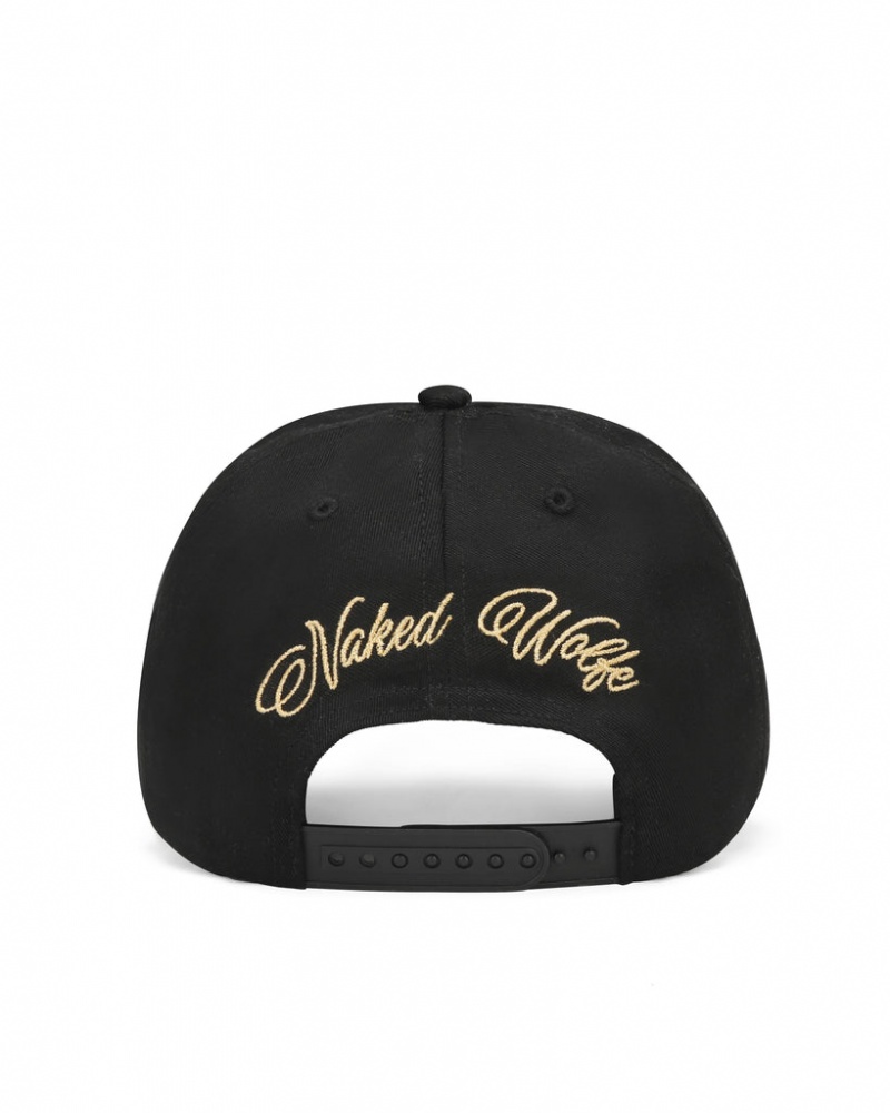 Naked Wolfe Signature Unconstructed Cap Schwarz Gold | CCIS7526